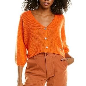 Cropped orange mohair cardigan Ragdoll LA